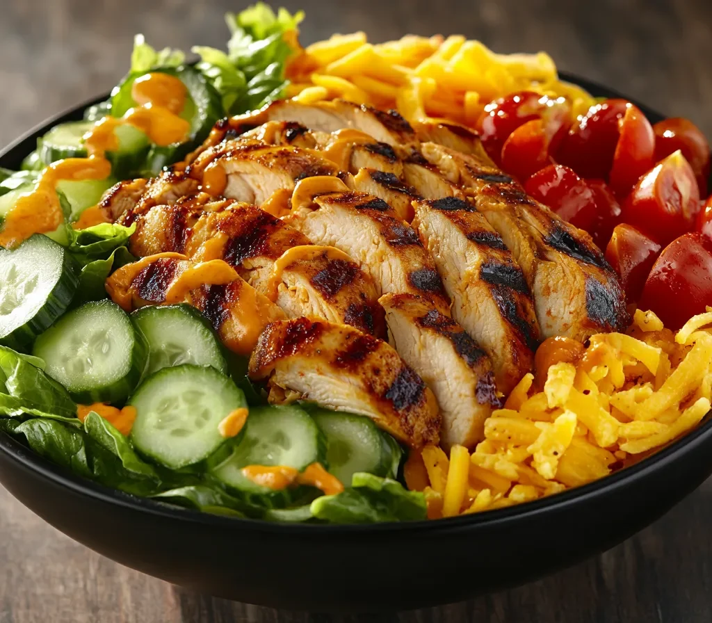 Fresh Burger King salad with grilled chicken and vegetables.