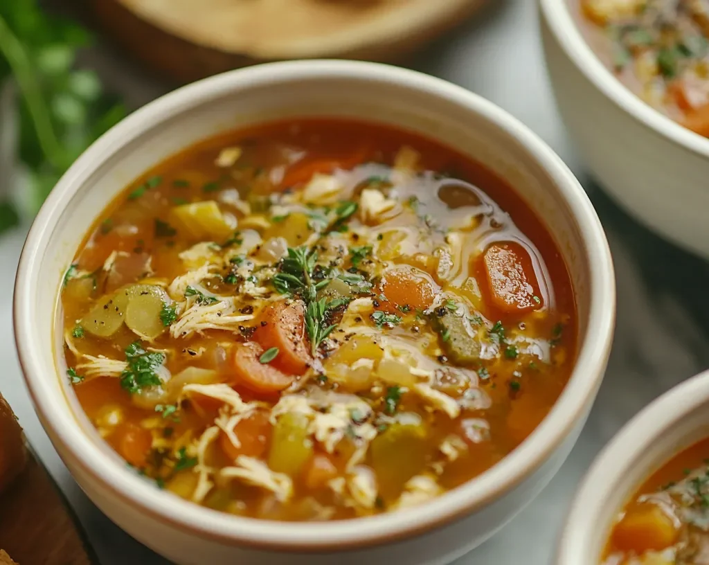 Assortment of Panera soups including ten vegetable and chicken noodle.