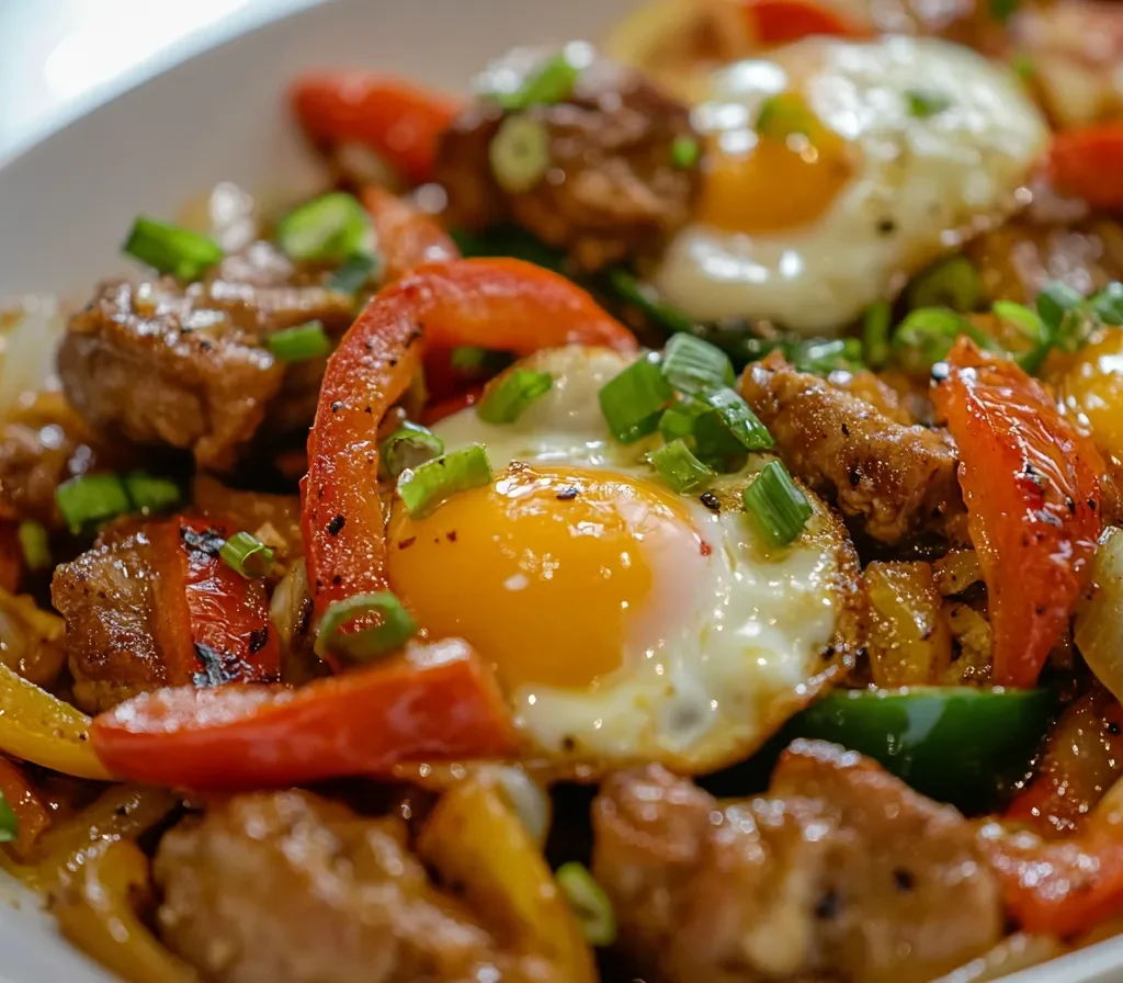 Step-by-step Moroccan Shakshuka preparation in a skillet.