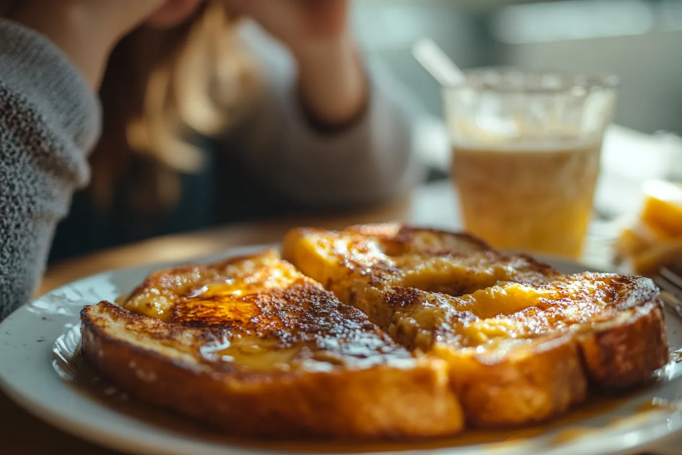 A frustrated cook with ruined French toast