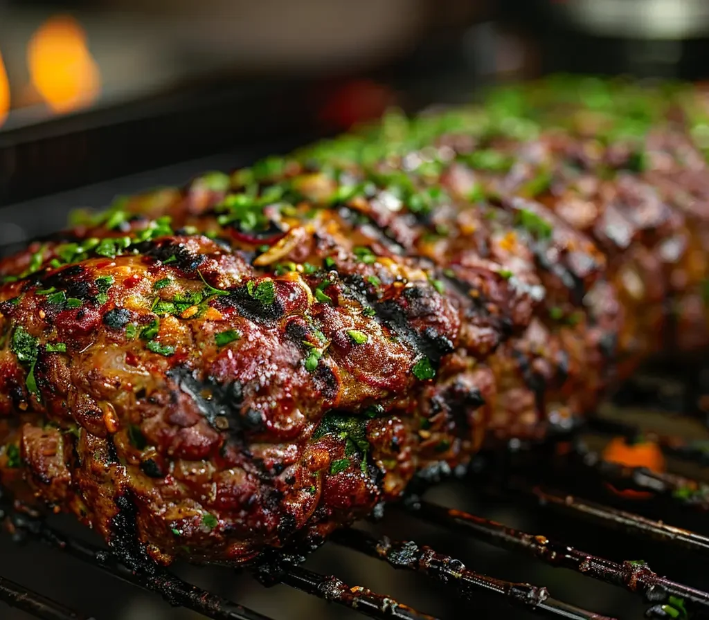 The Best Smoked Meatloaf Recipe: A Step-by-Step Guide for Perfect Flavor 9 Smoked meatloaf resting on a grill with a charred crust and fresh herbs.
