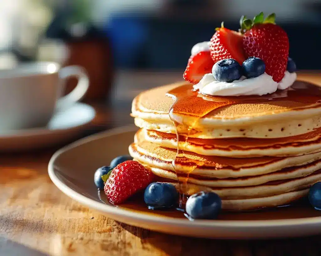How to Make Cracker Barrel Pancakes at Home: A Step-by-Step Guide 9 Fluffy Pancakes with Berries and Syrup