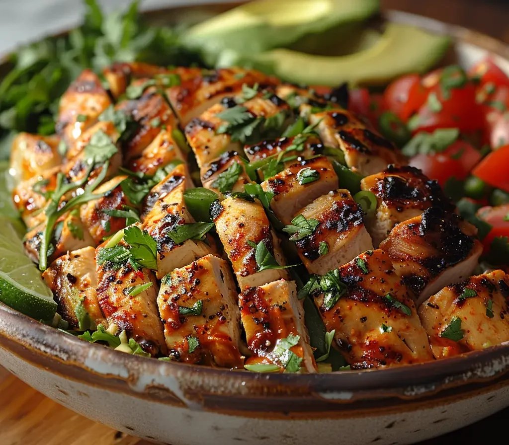 A homemade Pollo Loco-inspired salad with fresh ingredients