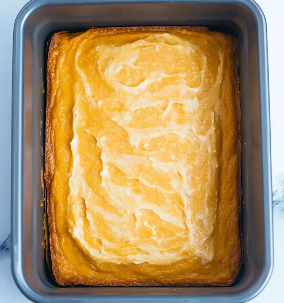 Easy & Delicious Banana Bread Recipe with Cake Mix 14 A loaf pan filled with banana bread batter, ready to go into the oven.