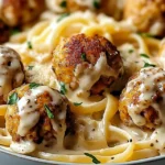 Garlic Butter Chicken Balls with Creamy Parmesan Pasta